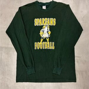 Fruit of the Loom Dark Green Spartans Long Sleeve Shirt